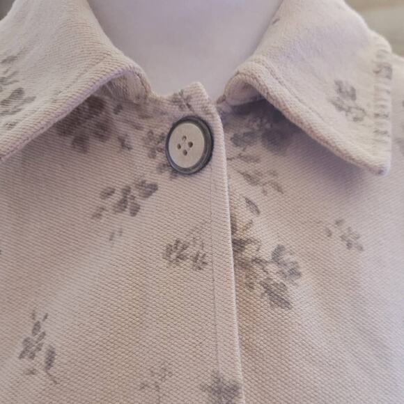 Vntg Liz Claiborne Liz Co Floral Button Down Blouse Cottage Prairie Romantic M - Picture 4 of 9